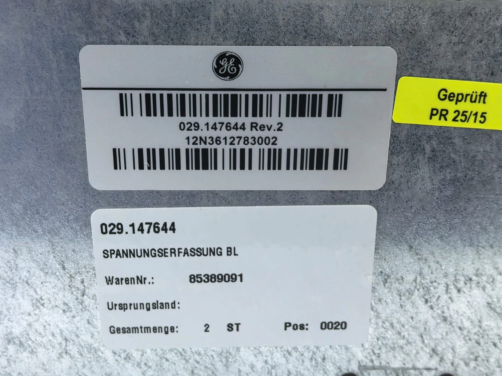 GE 029.147644 REV.2 GE 029.147644 REV.2 VOLTAGE DETECTION BL PCB BOARD 2